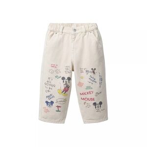 Zara Mickey Mouse Disney Baloon White Denim.
